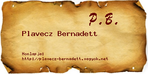 Plavecz Bernadett névjegykártya