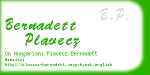 bernadett plavecz business card